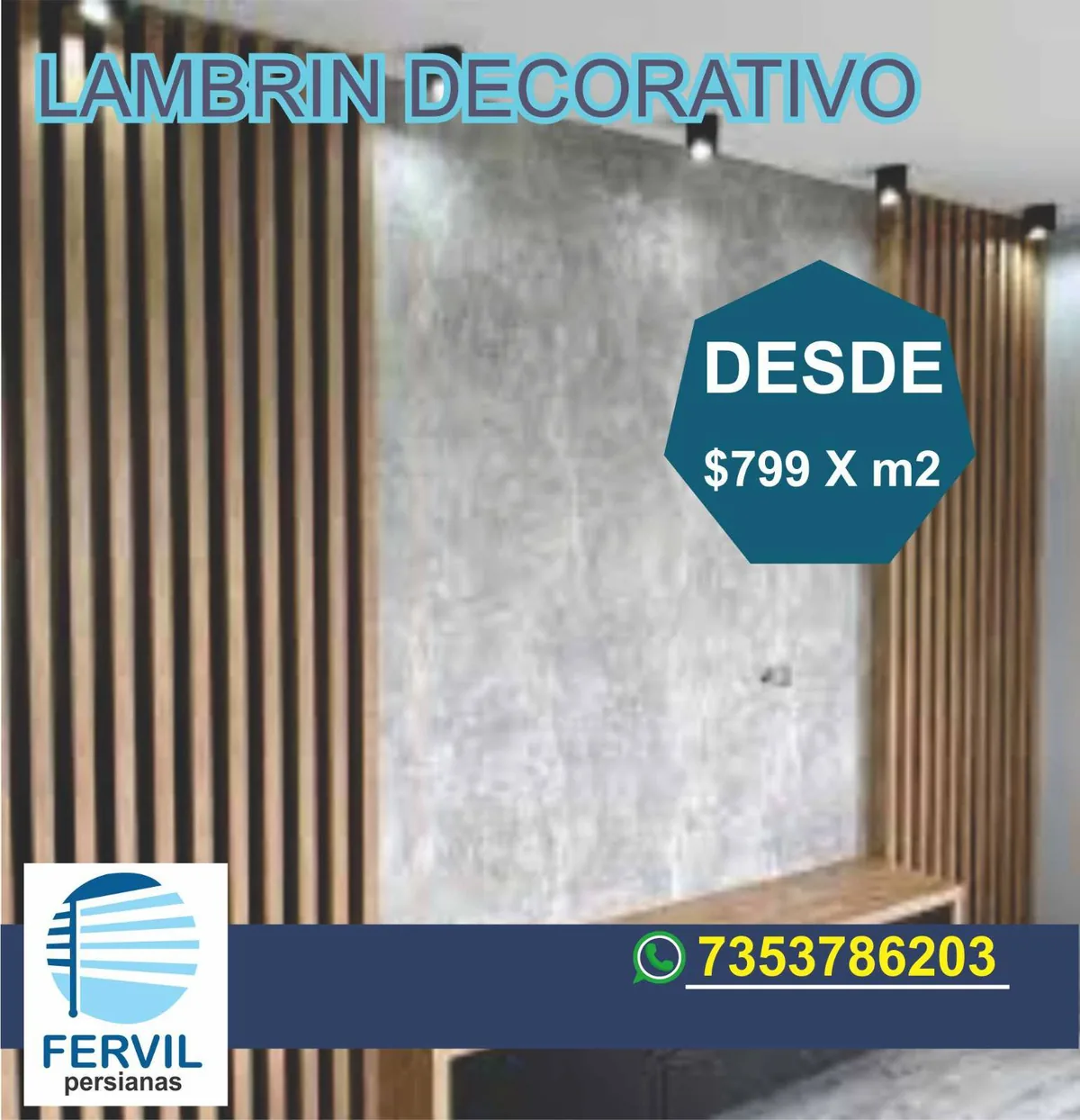 Lambrín decorativo en muro